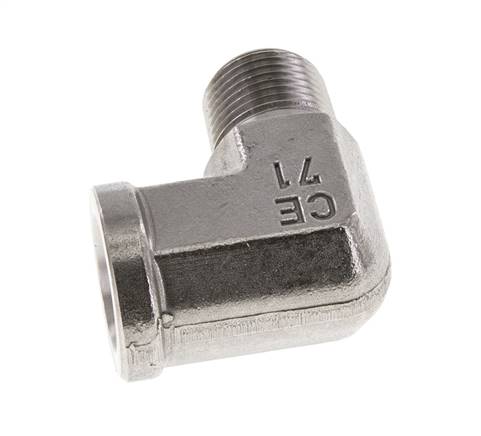 3/8'' NPT x 3/8'' NPT M/F Codo de 90 grados de acero inoxidable 210 Bar - Hidráulico