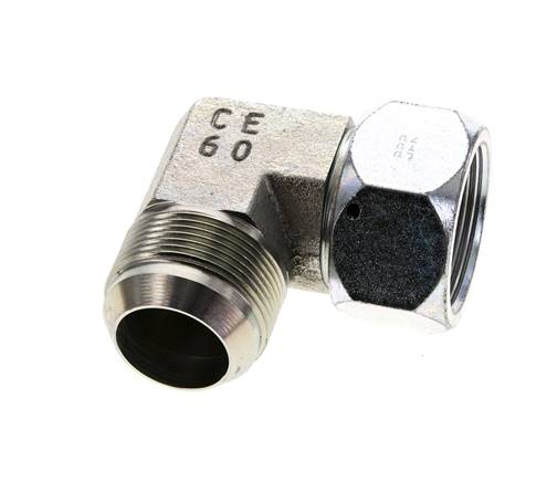 Conector Angulado JIC 90Grados UN 1-5/8''-12 Macho X Hembra Acero 140Bar (1967.0Psi)