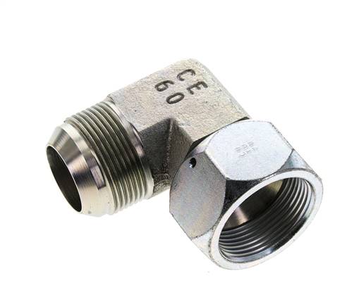 Conector Angulado JIC 90Grados UN 1-5/8''-12 Macho X Hembra Acero 140Bar (1967.0Psi)