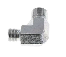 Racor reductor acodado 90deg G3/8'' x G1/2'' Acero alta presión 60° Cono 325bar (4566.25psi) Hidráulico