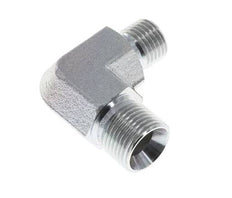 Racor reductor acodado 90deg G3/8'' x G1/2'' Acero alta presión 60° Cono 325bar (4566.25psi) Hidráulico