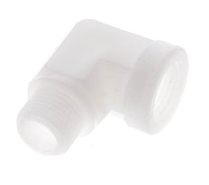 Racor acodado 90deg G1/2'' Macho x Hembra Polipropileno (pp) 10bar (140.5psi) FDA