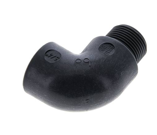 Racor acodado 90deg G3/4'' Macho x Hembra Polipropileno (pp) 10bar (140.5psi) FDA