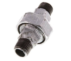 R 1/2'' Hierro fundido zincado Espiga doble de 3 piezas con cierre cónico 25 Bar