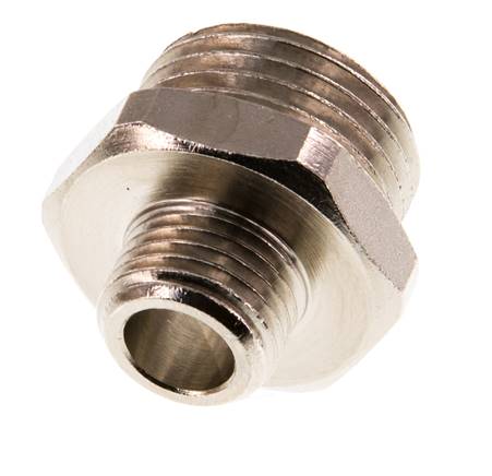 G 1/2'' x G 1/4'' Espiga doble de latón niquelado 16 barras [2 piezas]
