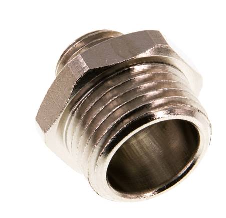 G 1/2'' x G 1/4'' Espiga doble de latón niquelado 16 barras [2 piezas]