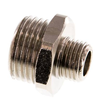 G 1/2'' x G 1/4'' Espiga doble de latón niquelado 16 barras [2 piezas]
