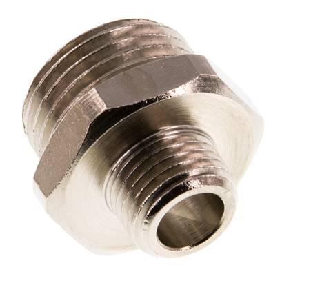 G 1/2'' x G 1/4'' Espiga doble de latón niquelado 16 barras [2 piezas]