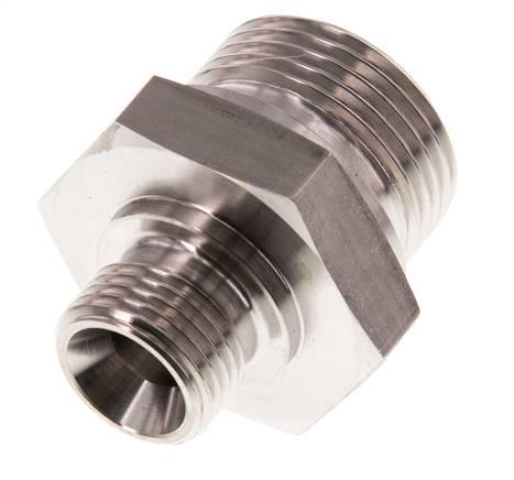 G 1'' x G 1/2'' Barra de acero inoxidable de doble espiga 345 - Hidráulica