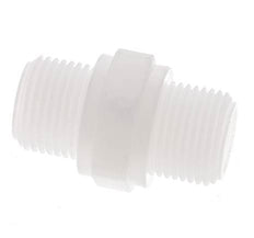 Espiga doble G3/8'' Polipropileno (pp) 10bar (140.5psi) FDA 22mm Hex.