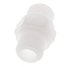 Espiga doble G3/8'' Polipropileno (pp) 10bar (140.5psi) FDA 22mm Hex.