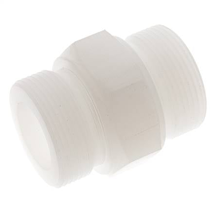 Espiga doble G1 1/2'' PVDF 10bar (140,5psi) FDA 55mm Hex.
