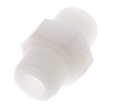 Espiga doble G3/4'' PVDF 10bar (140.5psi) FDA 36mm Hex.