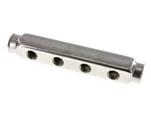 2xG 1'' x 8xG 1/2'' Bloque distribuidor de acero inoxidable de doble cara 10 Bar