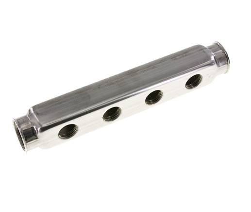 2xG 1'' x 8xG 1/2'' Bloque distribuidor de acero inoxidable de doble cara 10 Bar