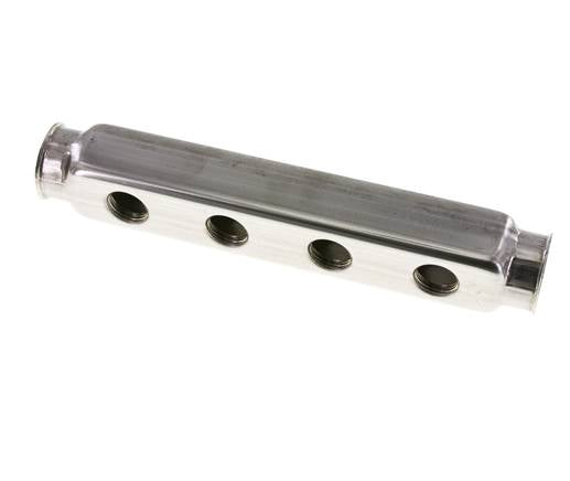 2xG 1'' x 8xG 1/2'' Bloque distribuidor de acero inoxidable de doble cara 10 Bar