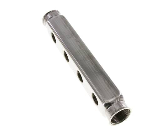 2xG 1'' x 8xG 1/2'' Bloque distribuidor de acero inoxidable de doble cara 10 Bar