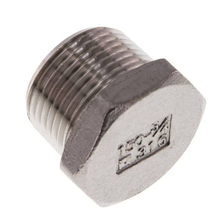 3/4'' NPT macho Tapón de cierre de acero inoxidable con hexágono exterior 16 Bar