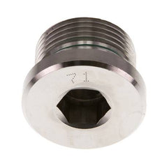 G 3/4'' Macho Tapón de cierre de acero inoxidable con hexágono interior y junta FKM 400 Bar