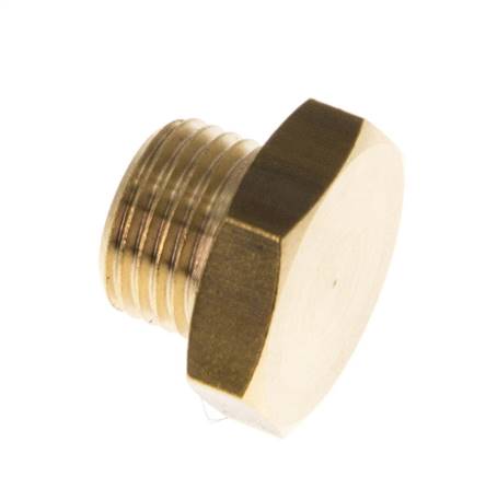 G 1/8'' Tapón de cierre de latón con barra exterior hexagonal 16 [10 piezas]