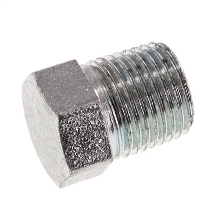 Tapón de cierre de acero galvanizado de 1/8'' NPT macho con barra exterior hexagonal 345 [2 piezas]