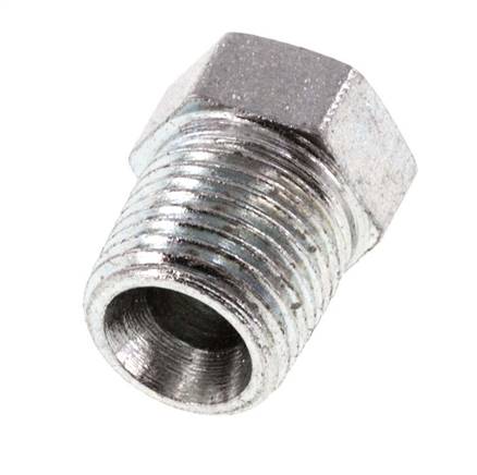Tapón de cierre de acero galvanizado de 1/8'' NPT macho con barra exterior hexagonal 345 [2 piezas]