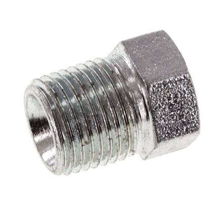 Tapón de cierre de acero galvanizado de 1/8'' NPT macho con barra exterior hexagonal 345 [2 piezas]