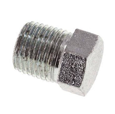 Tapón de cierre de acero galvanizado de 1/8'' NPT macho con barra exterior hexagonal 345 [2 piezas]