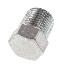 Tapón de cierre de acero galvanizado de 1/8'' NPT macho con barra exterior hexagonal 345 [2 piezas]