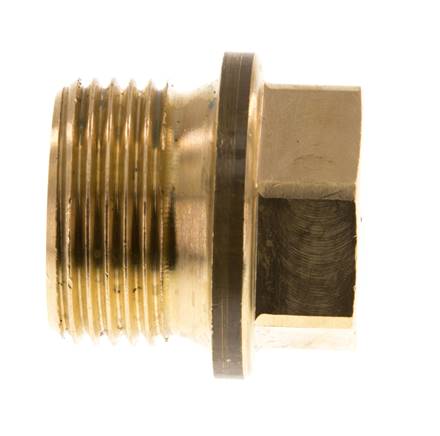 Tapón G3/4'' latón con collar y hexágono exterior 16bar (224,8psi)