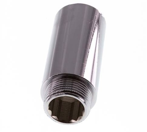 G 3/4'' F/M Extensión de latón cromado DIN 3523 - 65 mm
