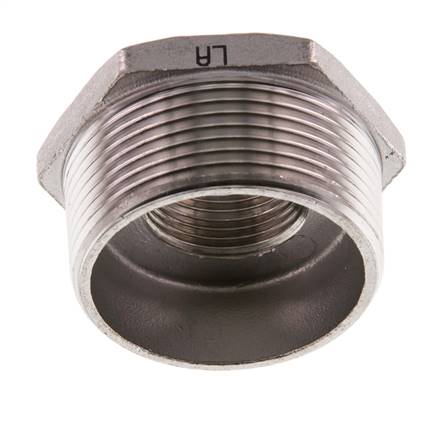 R 1 1/2'' x Rp 1/4'' M/F Anillo reductor de acero inoxidable 16 Bar