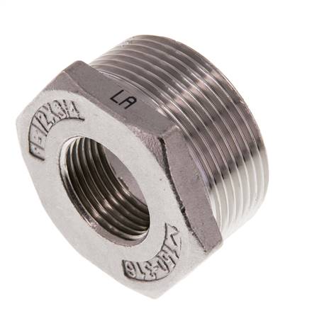 R 1 1/2'' x Rp 1/4'' M/F Anillo reductor de acero inoxidable 16 Bar