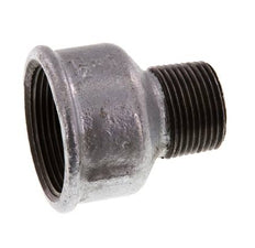 R 1'' x Rp 1 1/2'' M/F Adaptador Reductor de hierro fundido galvanizado 25 Bar