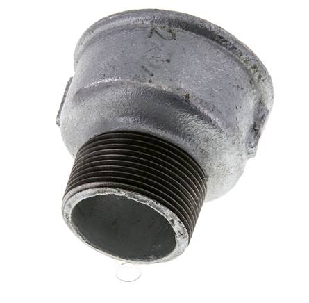 R 1 1/2'' x Rp 2'' M/F Adaptador Reductor de hierro fundido galvanizado 25 Bar