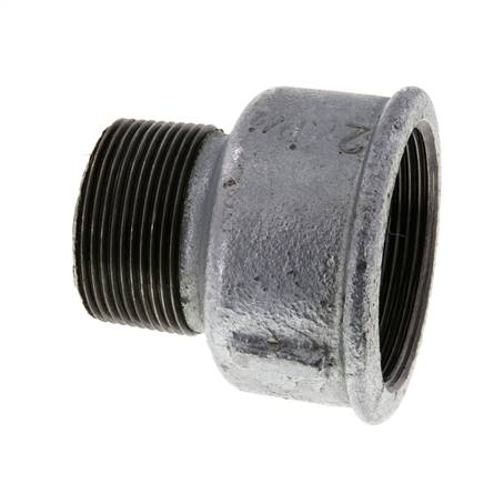 R 1 1/2'' x Rp 2'' M/F Adaptador Reductor de hierro fundido galvanizado 25 Bar