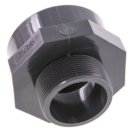Adaptador reductor G2'' Macho x Rp2 1/2'' Hembra PVC-U 16bar (224.8psi) EN 1452-3