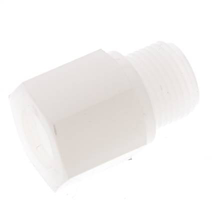 Anillo reductor G1/4'' Hembra x G3/8'' Macho PVDF 10bar (140.5psi) FDA 22mm Hex.