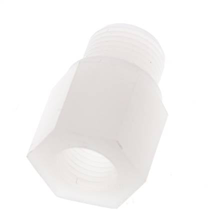 Anillo reductor G1/4'' Hembra x G3/8'' Macho PVDF 10bar (140.5psi) FDA 22mm Hex.