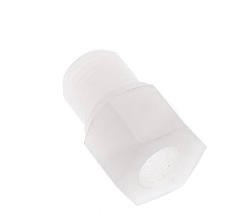 Anillo reductor G1/8'' Hembra x G1/4'' Macho PVDF 10bar (140.5psi) FDA 17mm Hex.