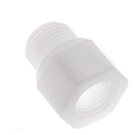 Anillo reductor G1/4'' hembra x G3/8'' Macho Polipropileno (pp) 10bar (140,5psi) FDA 22mm Hex.