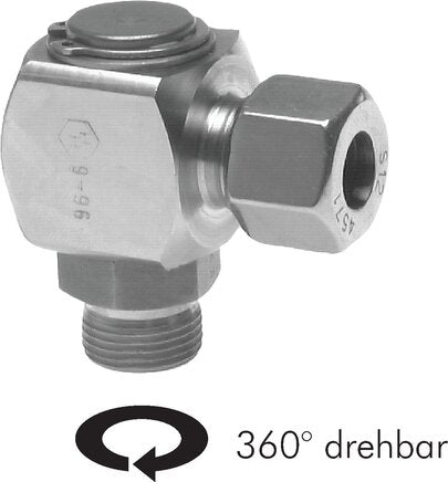 6S y M12x1,5 Accesorio de corte de acero inoxidable con rosca macho DN 5400 bar FKM giratorio ISO 8434-1