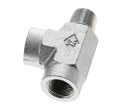 Racor en T 3/8'' NPT Macho x Hembra Acero 210bar (2950.5psi)