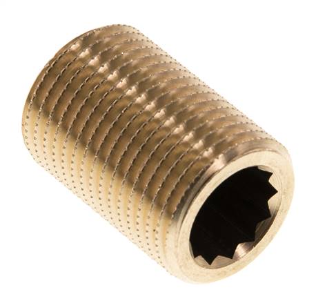 G 1/2'' Espiga doble de latón 16 Bar DIN 2982 - 30mm