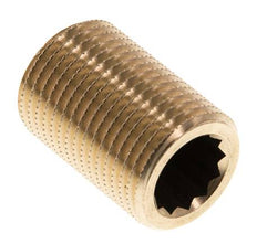 G 1/2'' Espiga doble de latón 16 Bar DIN 2982 - 30mm