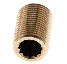 G 1/2'' Espiga doble de latón 16 Bar DIN 2982 - 30mm