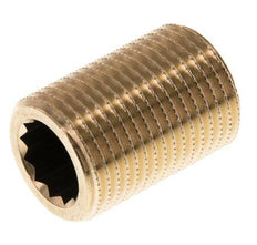G 1/2'' Espiga doble de latón 16 Bar DIN 2982 - 30mm