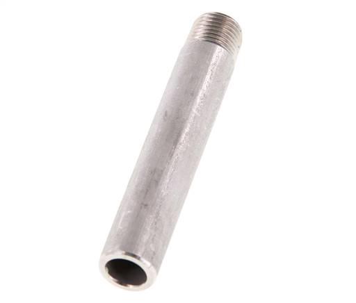 R 1/4'' Macho x 13.5mm Espiga de acero inoxidable con extremo para soldar 20 Bar DIN 2982 - 80mm