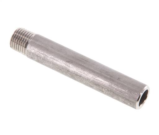 R 1/4'' Macho x 13.5mm Espiga de acero inoxidable con extremo para soldar 20 Bar DIN 2982 - 80mm
