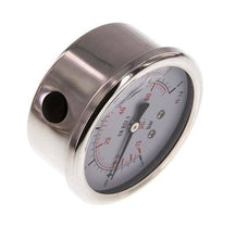 -1..5 Bar (-15..73 psi) Manómetro de glicerina Abajo Acero inoxidable/Latón 63 mm Clase 1.6